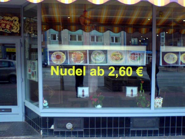 Nudel ab 2,60 Euro